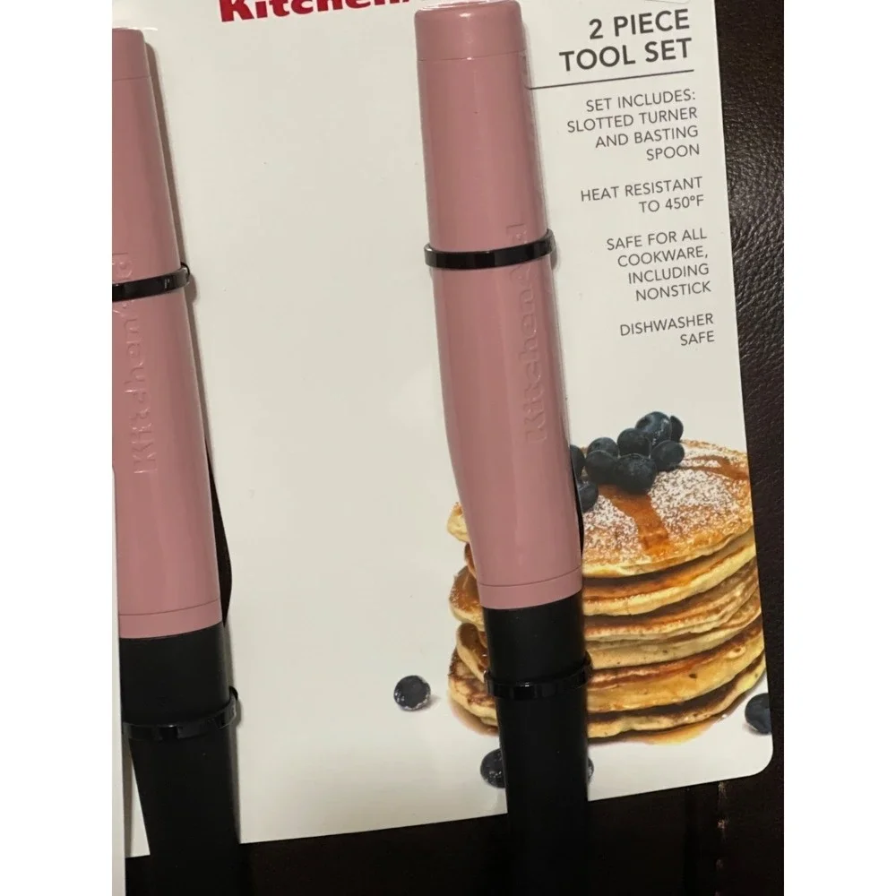 KitchenAid Kitchen Tool Set Pink Stainless Steel Masher Shears Can Opener 15pc